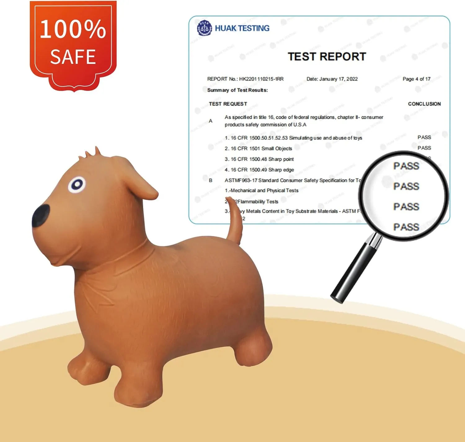 Animals Hopper for Toddlers or Kids, Ride on Rubber Jumping Toys for Boy or advanced Girl Birthday Gift (Brown Dog) HotMax Bouncy Horse, Inflatable Bouncing 