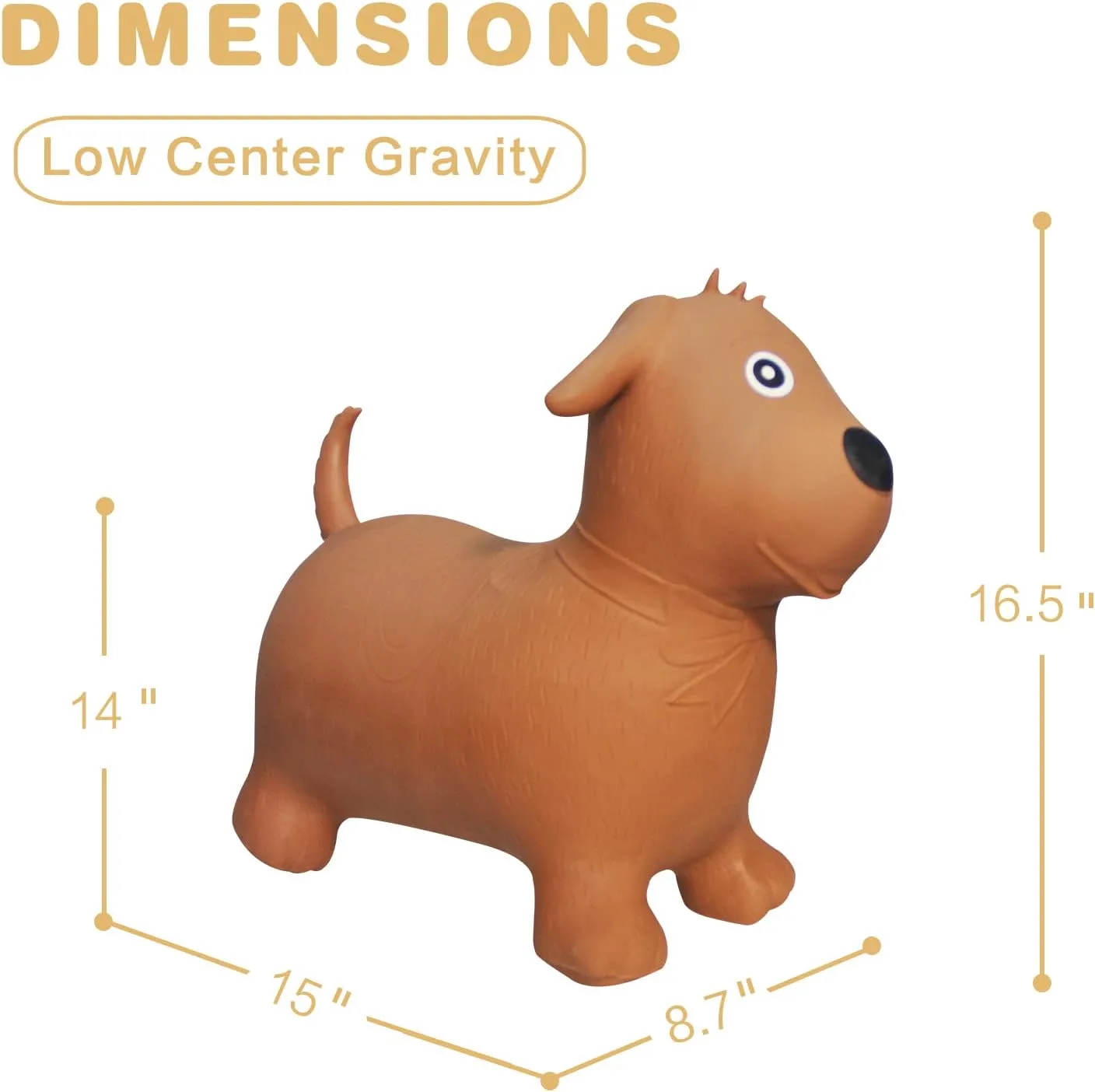 Animals Hopper for Toddlers or Kids, Ride on Rubber Jumping Toys for Boy or advanced Girl Birthday Gift (Brown Dog) HotMax Bouncy Horse, Inflatable Bouncing 