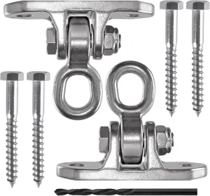 Antirust Stainless Steel Slient Bearing Swing Hanger,Heavy Duty 180?? Rotary Swing, 1500LB Wood Playground Hammock Hanging rootless Chair,sandbag Porch Swing 2 Permanent 