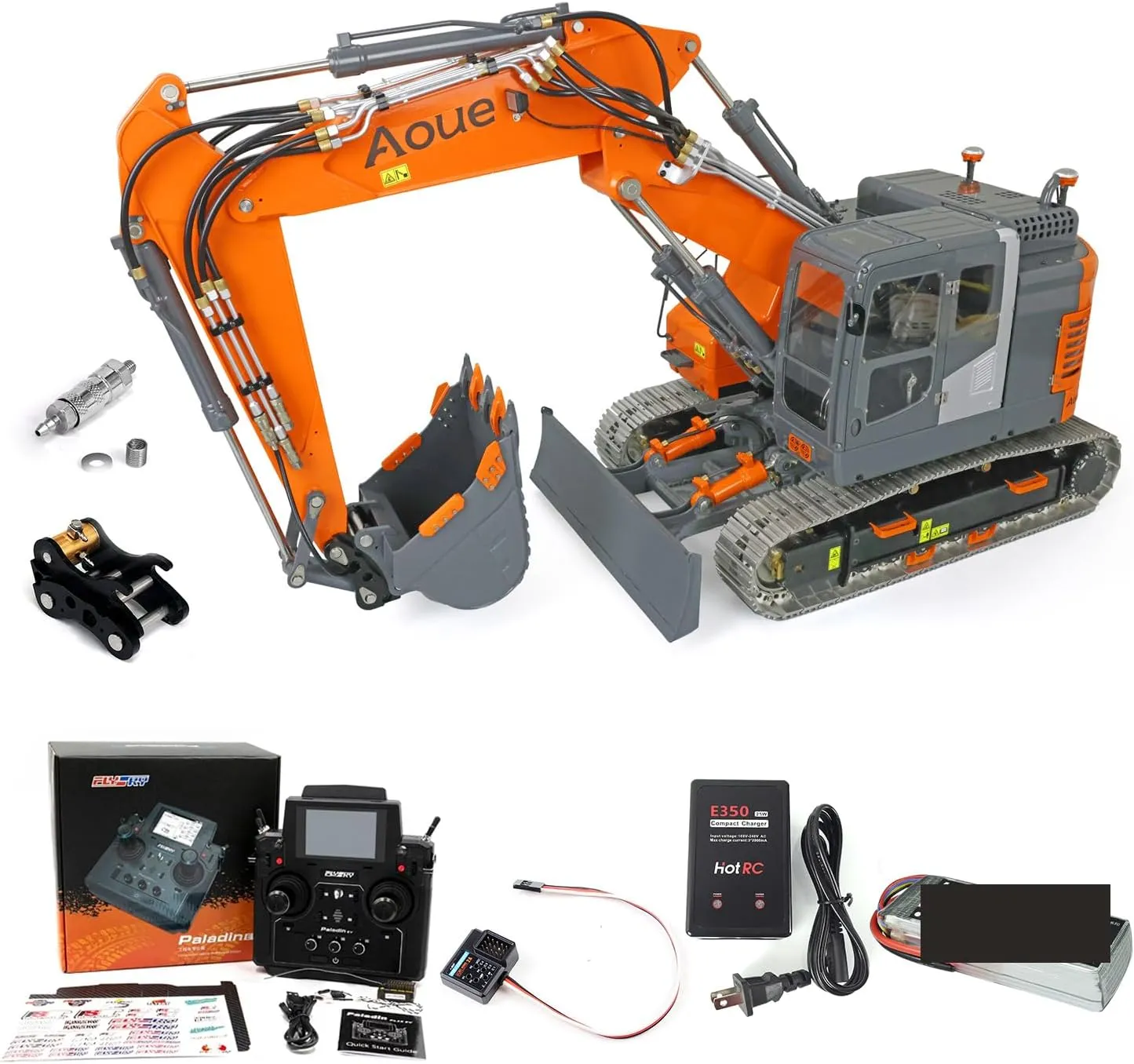 Aoue ET26L RC Excavator Construction Vehicles Model Light PL18EV Radio LESU 1/14 3 Arms RC Hydraulic climatic decor holder clinic Digger Model for Metal 