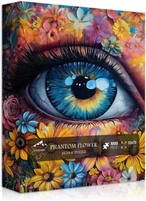 Art$ Hard Difficult Challenge for Adults Impossible Puzzle for Adults 1000 Pieces$ paradox wooden PICKFORU Eye Flower Vintage Jigsaw Puzzle Abstract 