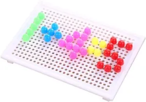 Assorted Colors, 5.94 X 4.05 X 1.77 Inches SAFIGLE 3 Sets Creative Mosaic Mushroom Nail Puzzle Pegboard Toy for Kids, Educational DIY Jigsaw slider Game with 276 Pegs and 3 Assembled Plates, 