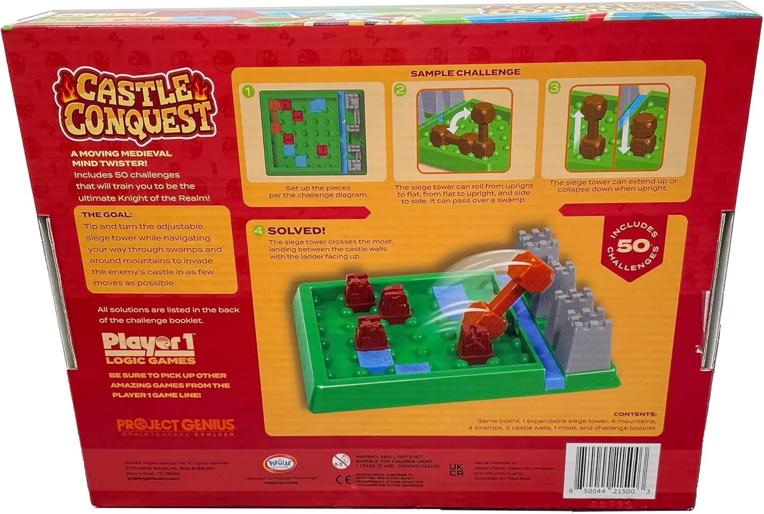attentive museum 1: Castle Conquest - Single Player Logic Game, 50 Challenges & Puzzles, Difficulty Levels Range from Easy to Difficult, Project Genius, Ages 8  Player 