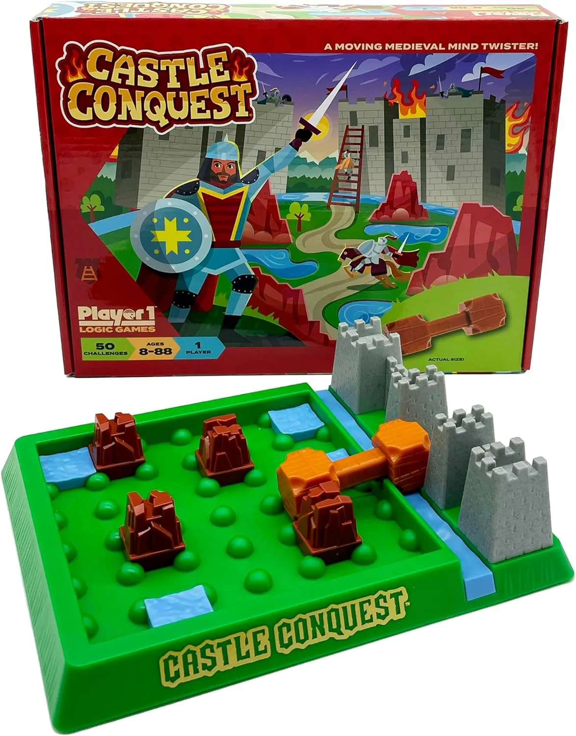attentive museum 1: Castle Conquest - Single Player Logic Game, 50 Challenges & Puzzles, Difficulty Levels Range from Easy to Difficult, Project Genius, Ages 8  Player 