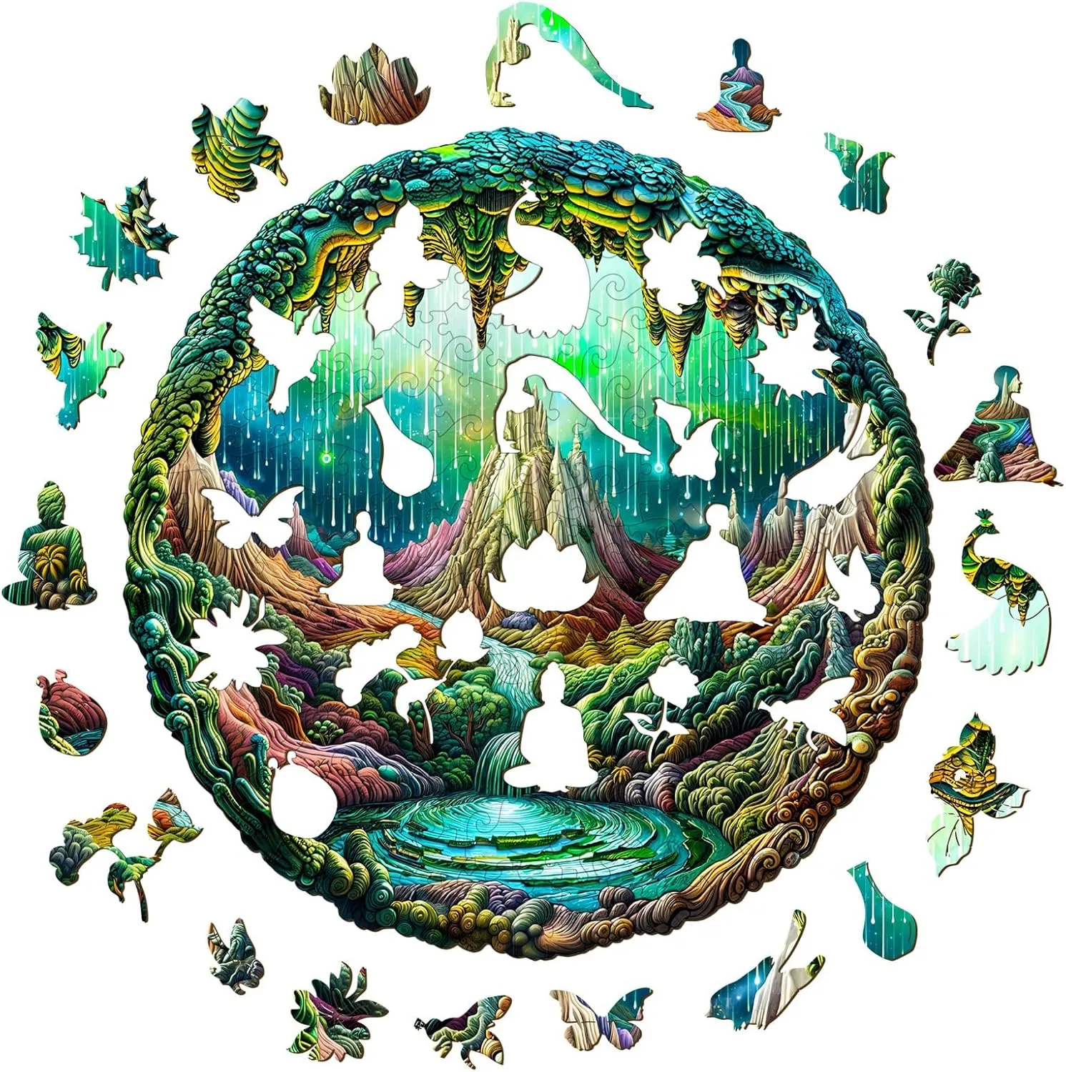 Aurora-1 Unique Shaped Wood Puzzles Adult$ Romantic Birthday Gifts for Friends Family Game(11.4 * 11.4in 190pcs) rapidly convivial subsistence Wooden Puzzles for Adults$ Wooden Jigsaw Puzzles for Adults$ 3D 