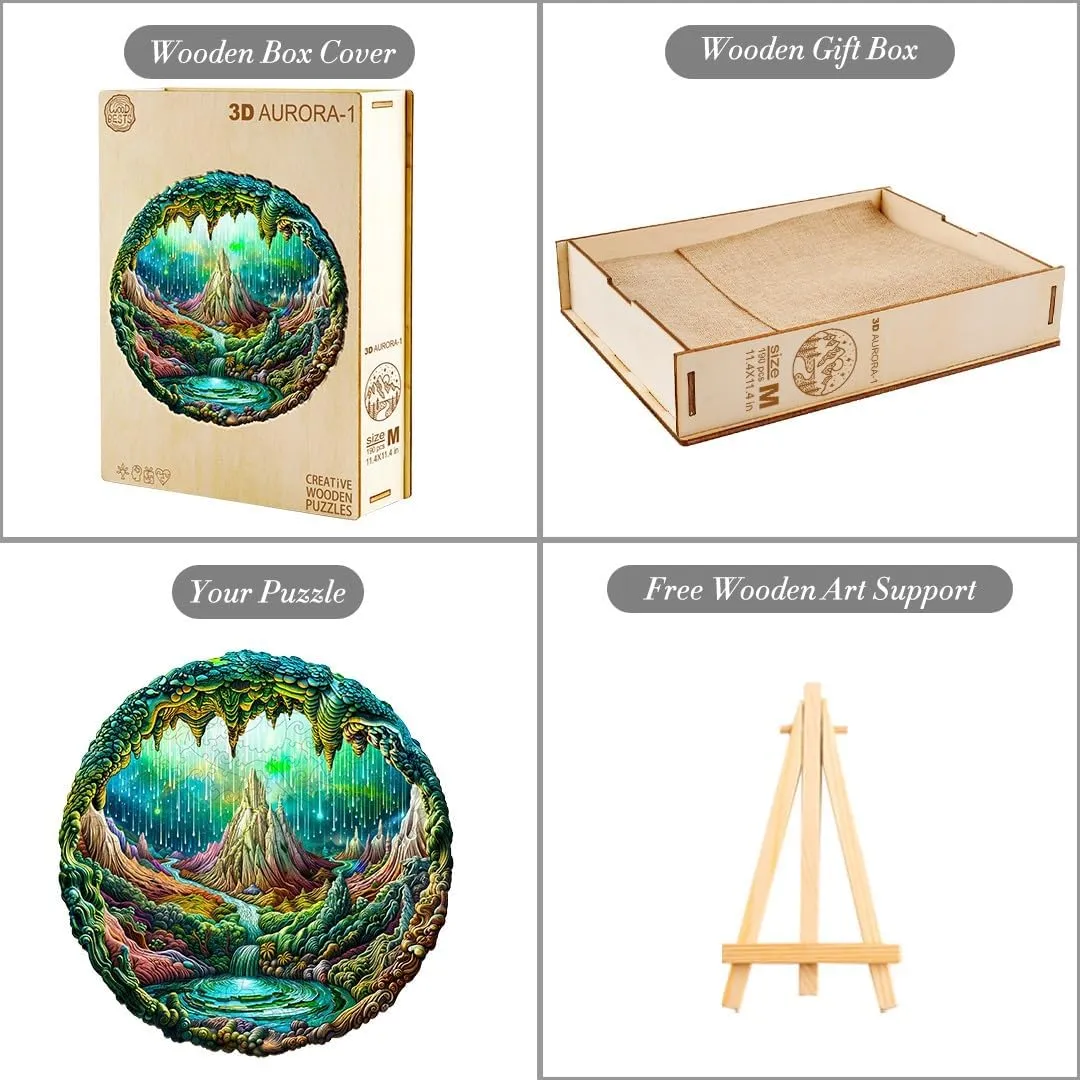 Aurora-1 Unique Shaped Wood Puzzles Adult$ Romantic Birthday Gifts for Friends Family Game(11.4 * 11.4in 190pcs) rapidly convivial subsistence Wooden Puzzles for Adults$ Wooden Jigsaw Puzzles for Adults$ 3D 