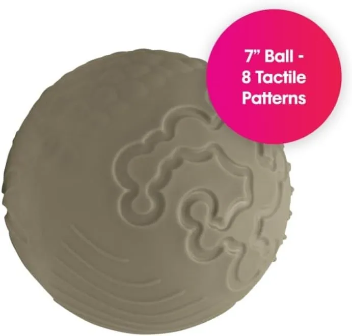 Ball for Kids with 8 Sections of fauna Different Tactile Patterns Edushape Texture-iffic Sensory Ball for Baby - 7" Baby 