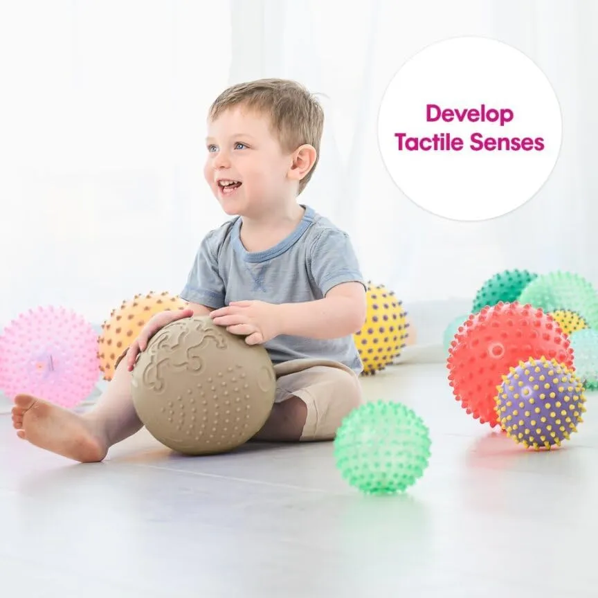 Ball for Kids with 8 Sections of fauna Different Tactile Patterns Edushape Texture-iffic Sensory Ball for Baby - 7" Baby 