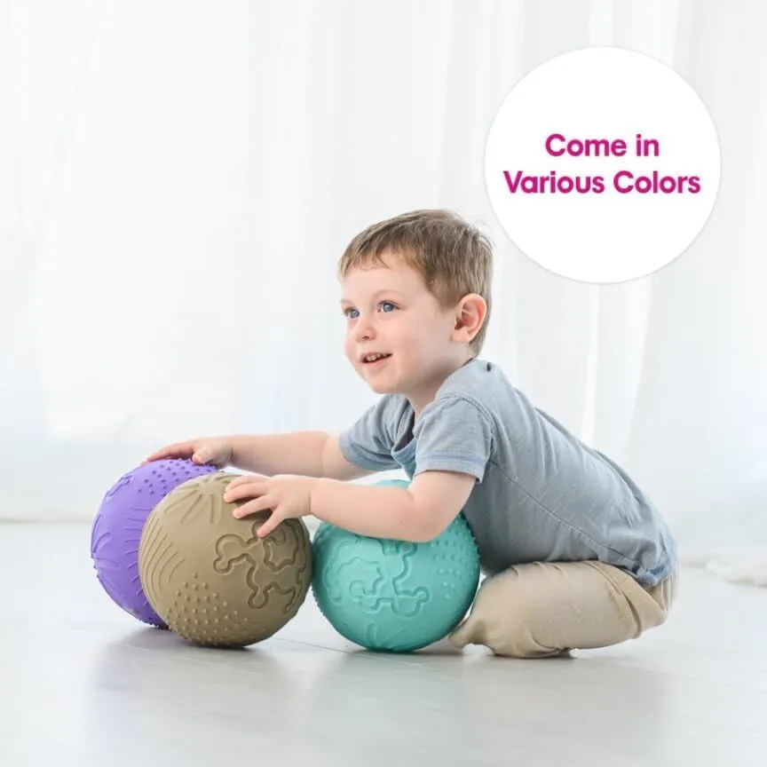 Ball for Kids with 8 Sections of fauna Different Tactile Patterns Edushape Texture-iffic Sensory Ball for Baby - 7" Baby 