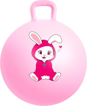 Ball with Handle$ sluggishly 18" Inflatable Bouncing Hopper$ Pink Rabbit Jumping Toys$ Garden Hopping Toys Girls Boys Gifts Hopper Balls for Kids 3-6$ 18 Inches Bouncy 