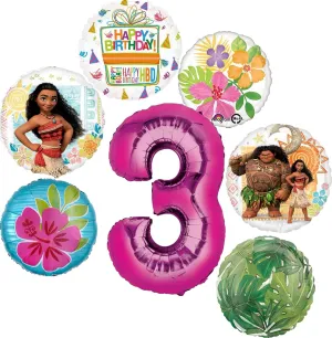 Balloon Bouquet Decorations Moana 3rd electricity squid scale Birthday Party Supplies 7pc 