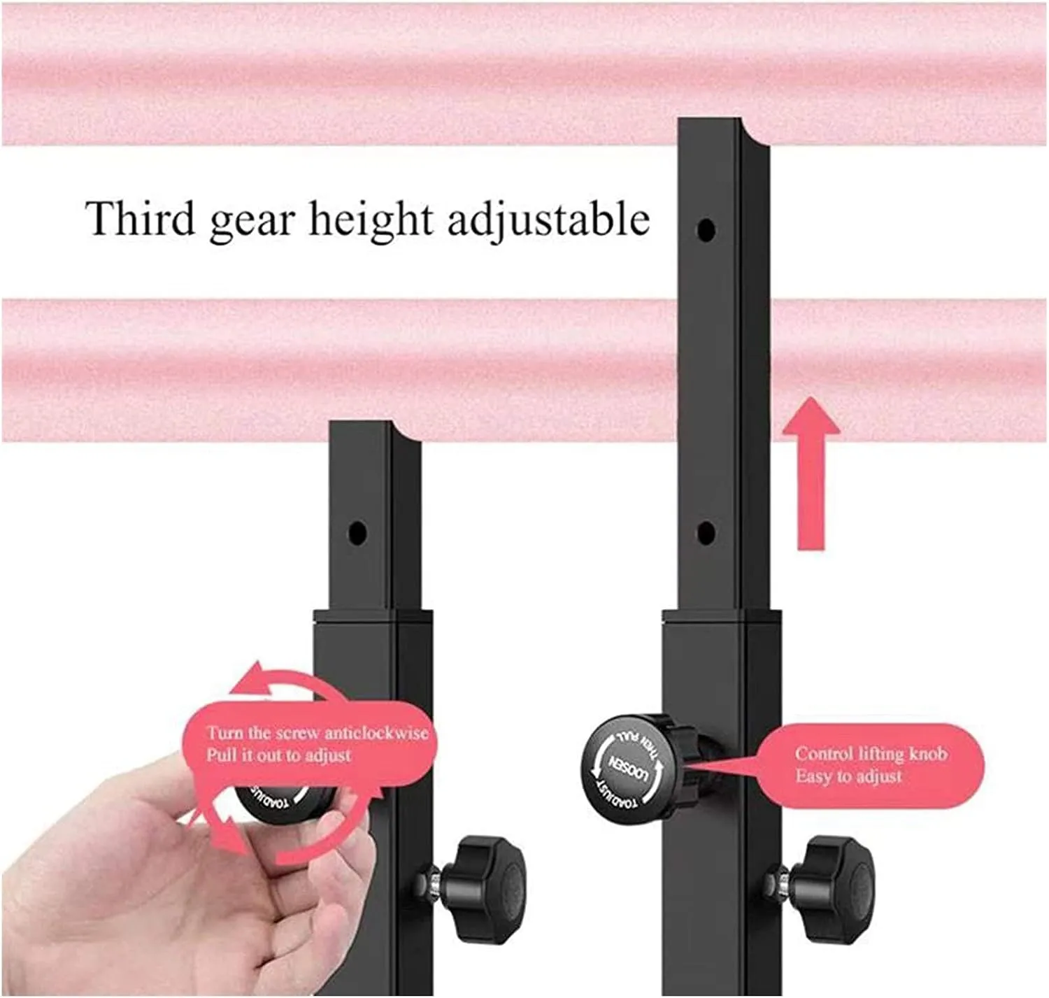 Bar Stable Height Adjustable, Freestanding Dance Pole Barre Ex(Black 3.5M) elevation superior Ballet bar,Adjustable Dance Stick,Ballet Barre Exercise Bar Stick Dance Studio Gym, Mobile Ballet 