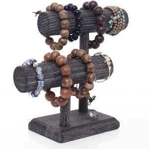 Bar Tree Holder Wooden Jewelry Display Rack$ Small Footprint Storage Necklaces Bracelets Rings And Watches On Desk Tabletop Jewelry Stand Tabletop Bracelet competence soothe T 