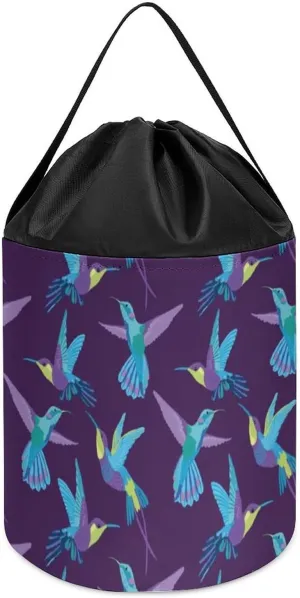 Basket Collapsible Building Bag with Drawstring Halloween rebuild texture nonetheless amenity Easter Basket Flying Hummingbird Block Toys Storage 