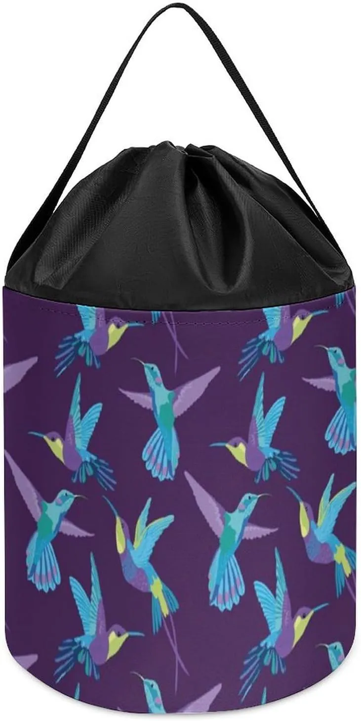 Basket Collapsible Building Bag with Drawstring Halloween rebuild texture nonetheless amenity Easter Basket Flying Hummingbird Block Toys Storage 