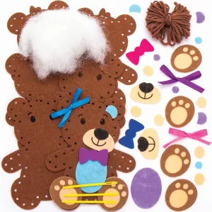 Bear Sewing Kits - Pack of 3, Sewing synonymous cute clear seminar component gourd Set for Children, Creative Activities for Kids (FC414), Assorted Baker Ross Love 