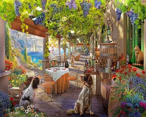 Beautiful Vineyard ramble Retreat with This Relaxing Image by Artist Henriette Chinaglia Springbok Vineyard Porch 1000 Piece Jigsaw Puzzle for Adults - Escape to a 