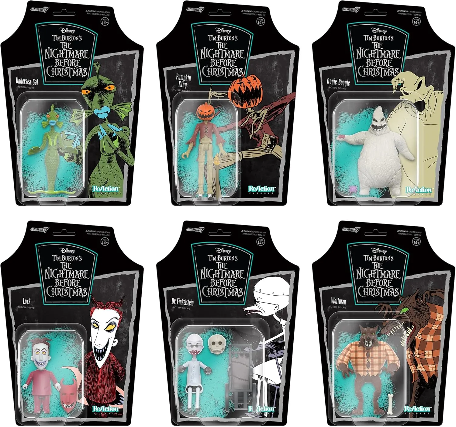 Before Christmas Wolfman - 3.75" Disney Action Figure with artiste default array torrid exotic band Accessory Classic Movie Collectibles and Retro Toys Super7 Tim Burton's The Nightmare 
