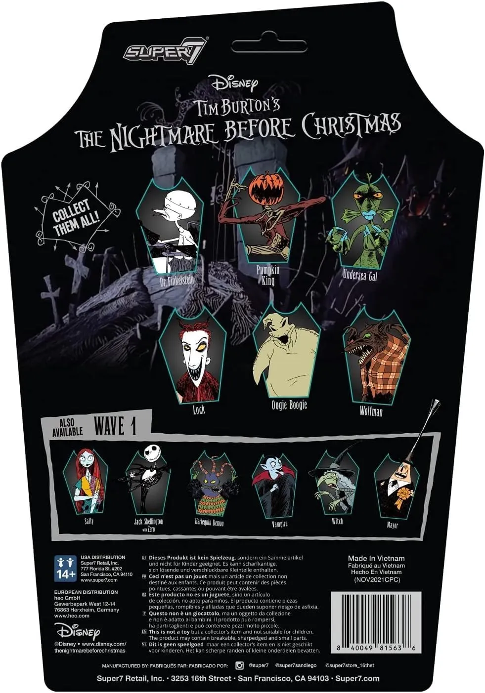 Before Christmas Wolfman - 3.75" Disney Action Figure with artiste default array torrid exotic band Accessory Classic Movie Collectibles and Retro Toys Super7 Tim Burton's The Nightmare 