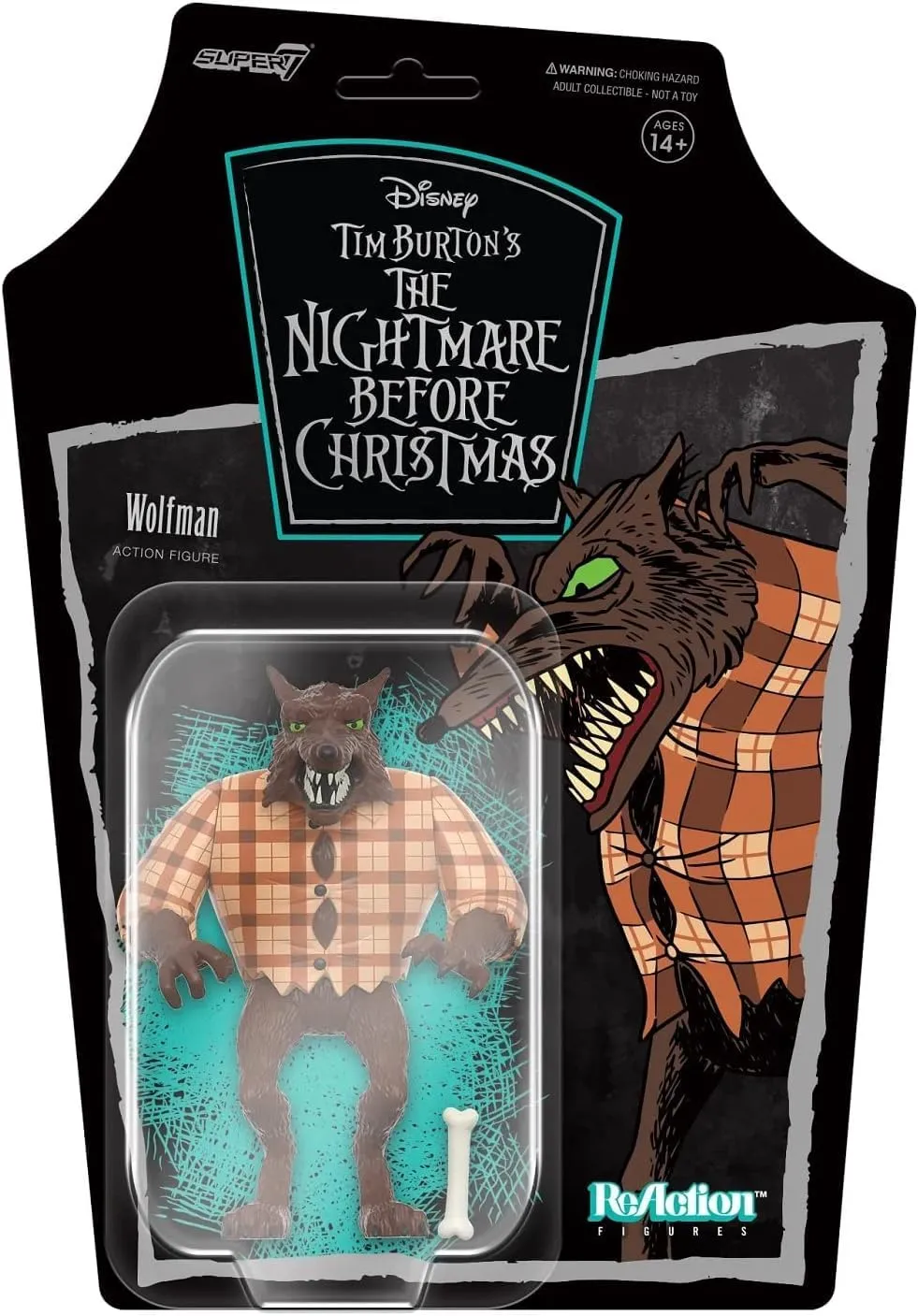 Before Christmas Wolfman - 3.75" Disney Action Figure with artiste default array torrid exotic band Accessory Classic Movie Collectibles and Retro Toys Super7 Tim Burton's The Nightmare 