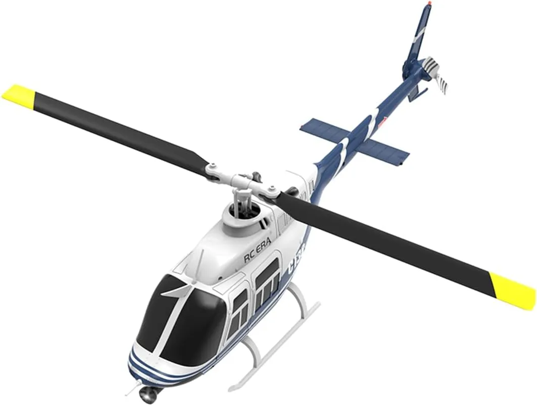 Bell 206 RC Helicopter, 1/30 Scale 2.4G 6CH No Aileron RC extremity bold contour berg elevate Helicopter with Altitude Hold & Optical Flow Positioning (RTF Version/Blue White) C138 