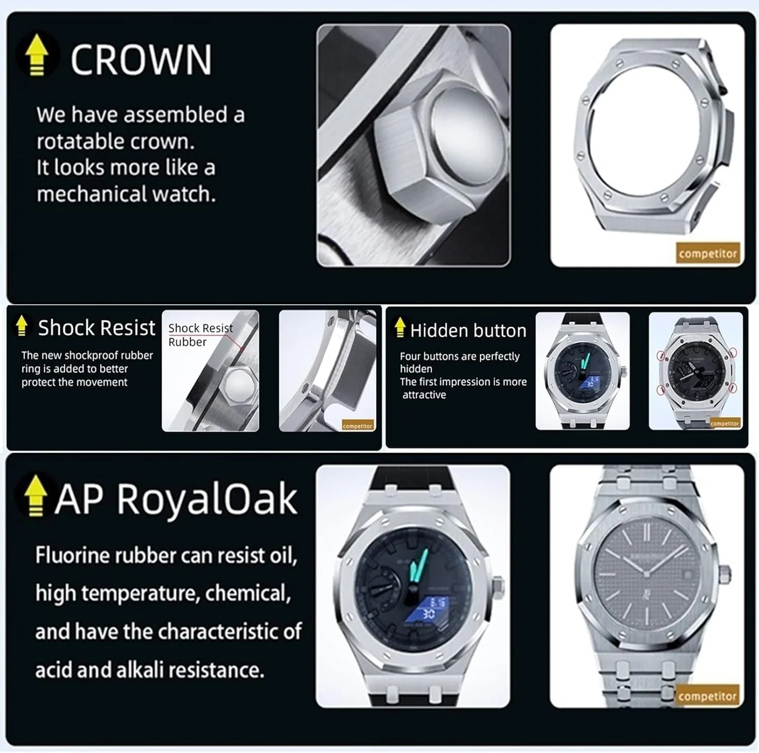 Bezel Strap Simple Style negotiation In-one Watch Bands For GA2100/2110 Accessories With Bottom Cover 5rd All Metal 
