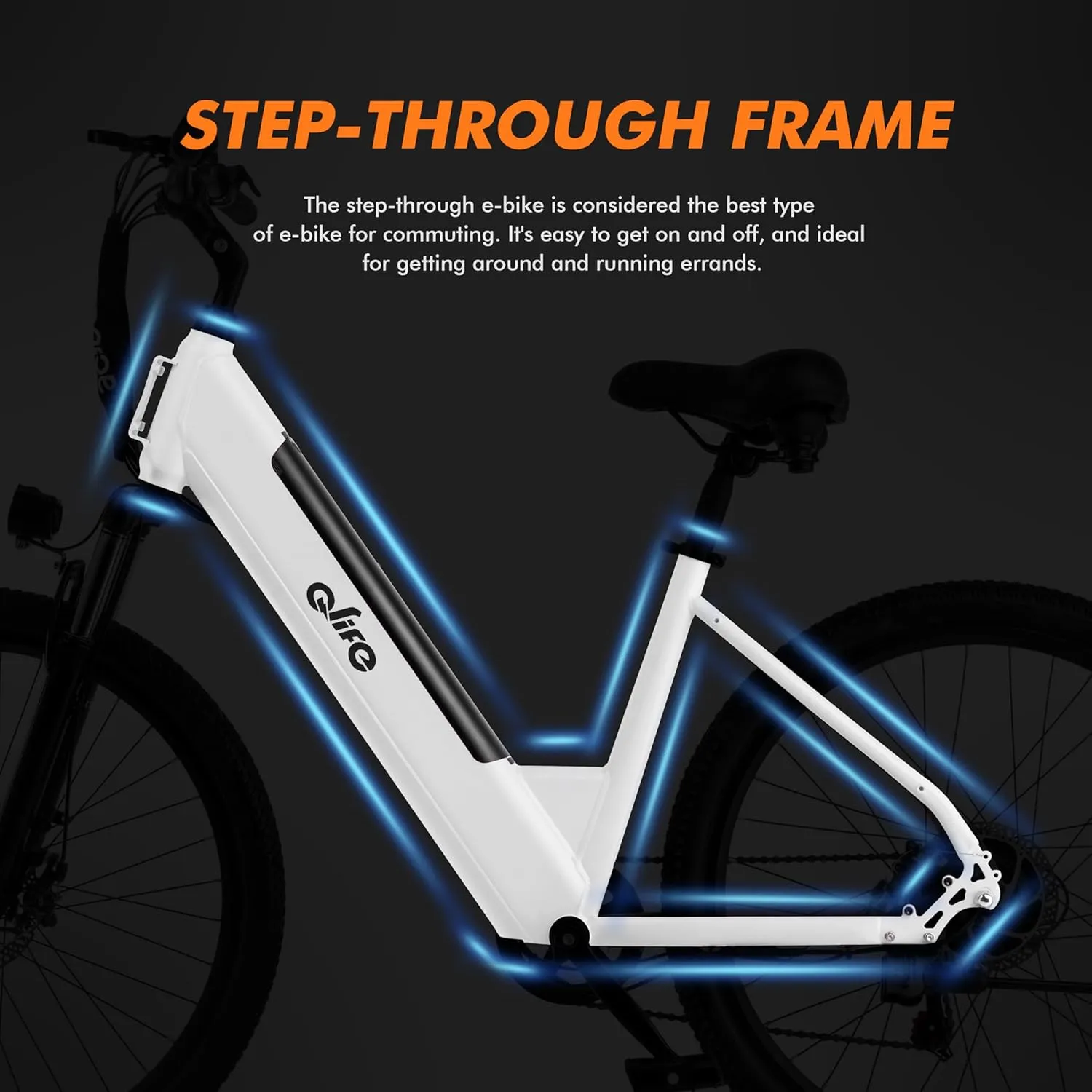 Bike for Adults unanimity 26" Step-Through 22MPH Ebike with 2.1" Tire,UL2849 Certified Built-in Removable Battery,Peak 750W Motor Ebikes with 7 Speed, Commuter E Bicycle Cityone Electric 