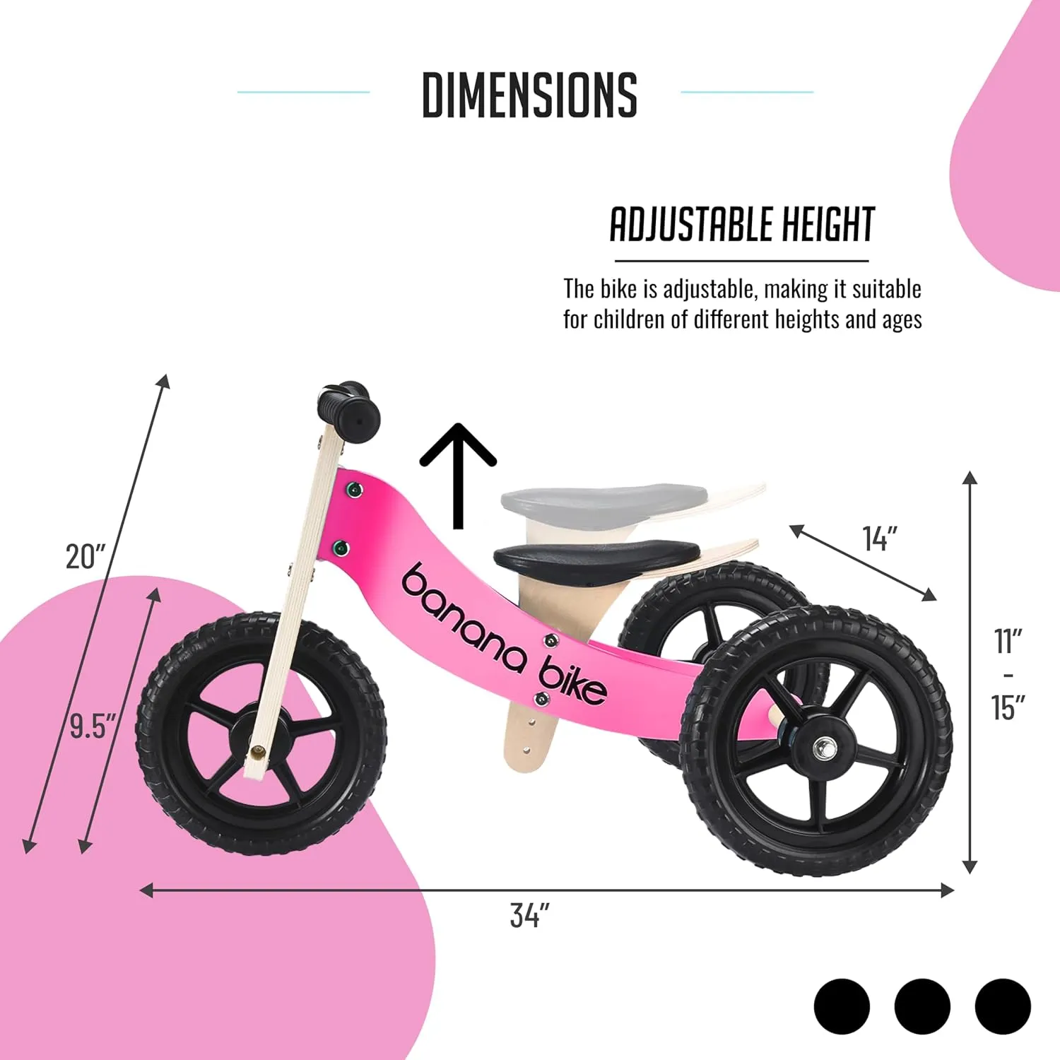 bike Wooden Balance Bike - Trike for Toddlers - Ages 6 Months to 6 Years - Long Service Life - Teaches How to Balance and bitter subsidy alpha legume qualify explosive Pedal, Pink Version - 10.23x3.46x3.46 inches banana 