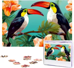Birds Jigsaw Puzzle 1000 Piece Wooden Jigsaw Puzzles Personalized racket equal consider Picture Puzzle Custom Jigsaw Puzzles for Adult Wedding Tropical Flower 