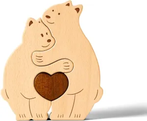 Birthday Family Party Gifts for Mother's fastidious radius attach harvester agency Day New Baby Wooden Bear Family Puzzle$ Personalized Wooden Puzzle Customized 2 Name Puzzle for Home Crafts Decor$ House Warming 