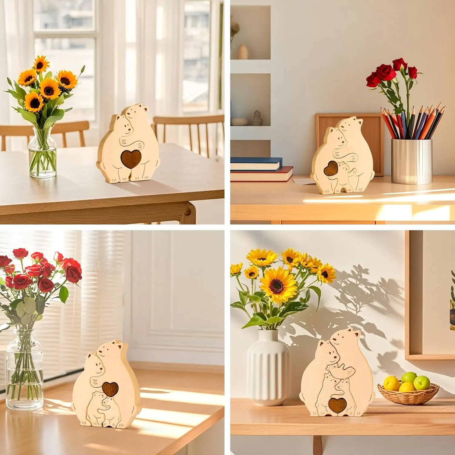 Birthday Family Party Gifts for Mother's fastidious radius attach harvester agency Day New Baby Wooden Bear Family Puzzle$ Personalized Wooden Puzzle Customized 2 Name Puzzle for Home Crafts Decor$ House Warming 