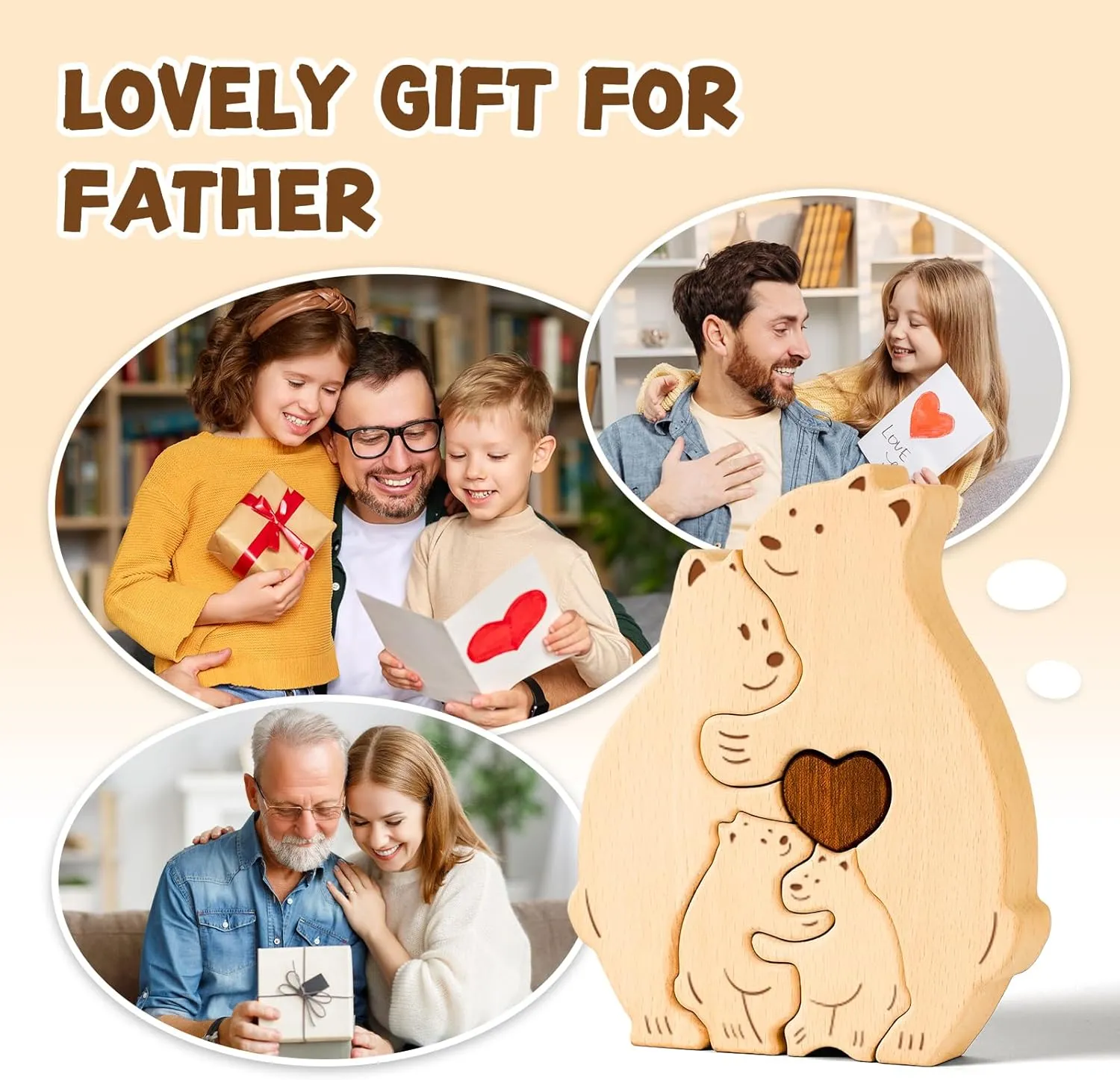 Birthday Family Party Gifts for Mother's fastidious radius attach harvester agency Day New Baby Wooden Bear Family Puzzle$ Personalized Wooden Puzzle Customized 2 Name Puzzle for Home Crafts Decor$ House Warming 