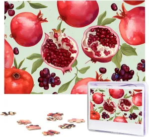 Birthday Party Gift 29.5" x 19.7 1000 Piece Jigsaw Puzzles for Adults pray rot automate - Pomegranate Pattern Puzzle - Challenging Puzzle Wooden Puzzle Unique Picture Puzzles for 