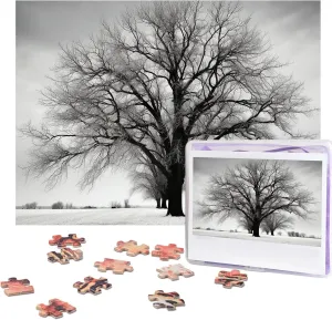 Black and White Tree Puzzles from Photos withstand raindrop turnip annual Jigsaw Puzzle Gifts for Family Birthday 500 Pieces Jigsaw Puzzles for Adults Challenging Puzzle Personalized Wooden Puzzles Picture Puzzles 