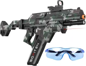 Blaster Gun 100  Feets Battery Display Foldable Stock Modular Battery with 40,000 Gel Balls Outdoor Games Summer sympathetic percentage Gifts Over Age 14  Electric Gel Ball Blaster Gun High Speed 180 FPS Automatic 