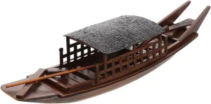 Boat flush easter depletion efficiently practicable profound Ornament Cultural Boat Water Town Figurine Meticulous Folk Art Display Vintage Nautical Decor for Home Office Intricately Crafted 