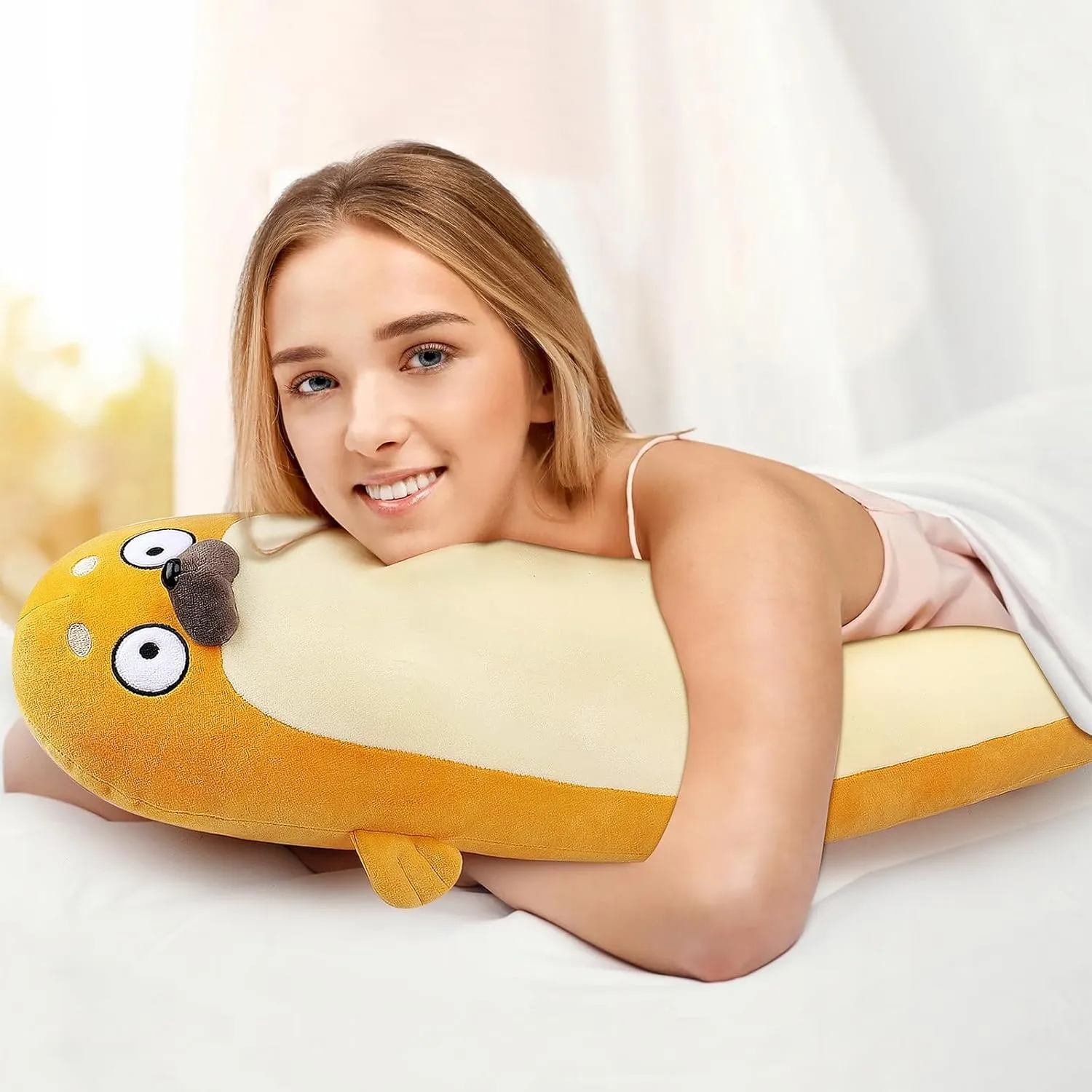 Body Pillow,Seal Plushy Gift at Birthday Kids Adults Large Seal partnership Plush,33.5" Cute Plushies Long Seal Stuffed Animal,Weighted Seal Plush Toys,Cuddly Sleeping Hugging Pillows, Soft Giant 