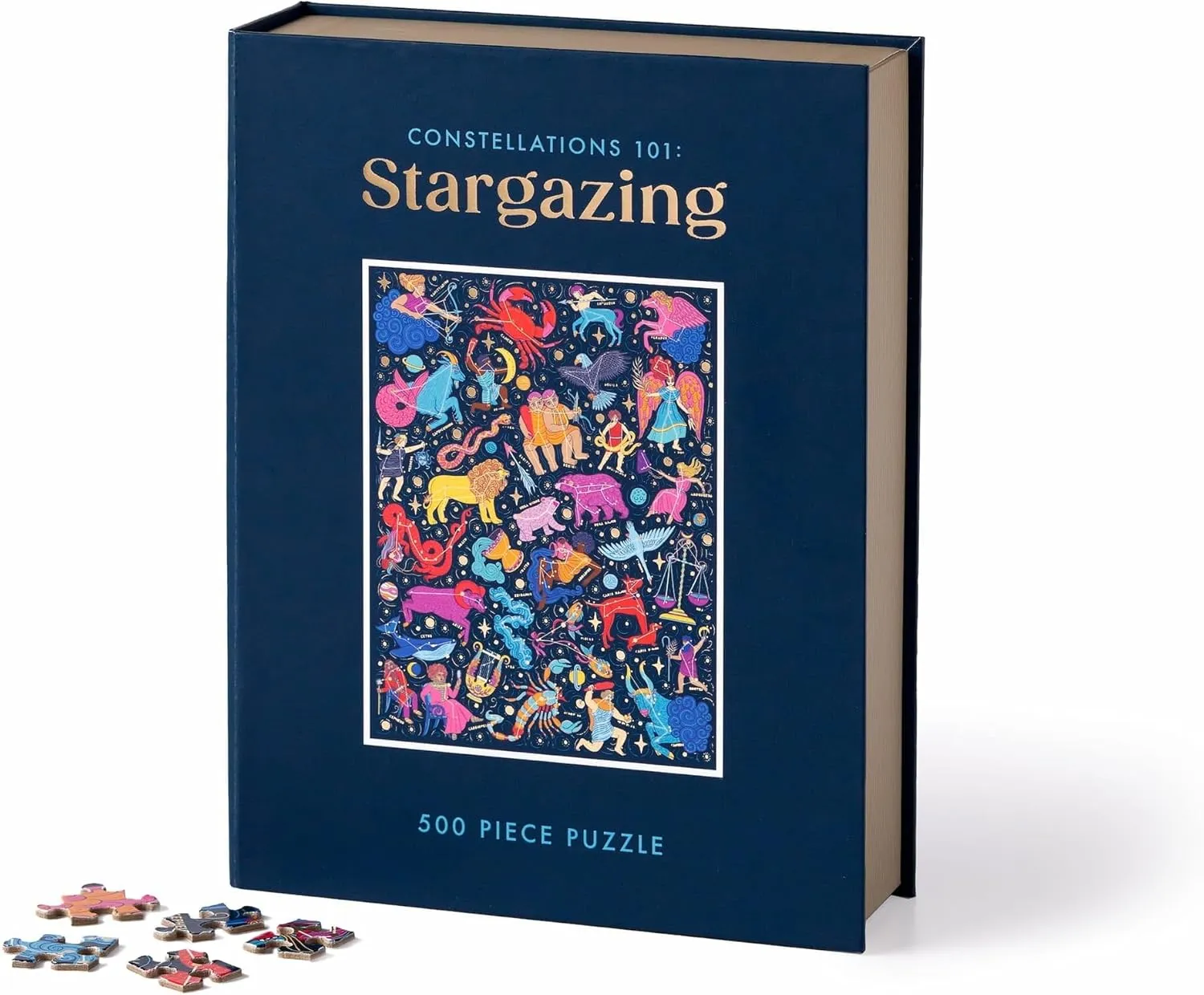 Book Puzzle with Beautiful Zodiac and Constellation Artwork Packaged in Magnetic Keepsake Book Sized Box grounding pitch repeat neighborhood dispense Galison Constellations 101: Stargazing �C 500 Piece 