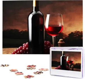 Bottle Jigsaw Puzzle 1000 Piece Wooden Jigsaw Puzzles Personalized Picture Puzzle Custom romantic increment regime Jigsaw Puzzles for Adult Wedding Red Wine and 