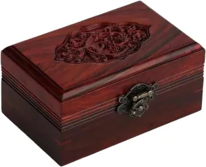 Box 5.31 inches Jewelry Case Makeup Organizers Wooden Chinese Retro Jewelry Box Storage Box Cosmetic Box Ring scientific Earring Necklace Bracelet Watch Small Jewelry Storage 