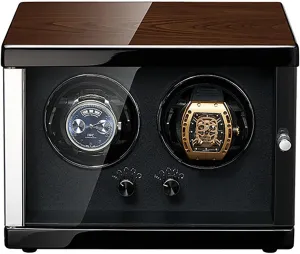 Box And Display Case Retro Self-Winding Mechanical Watch Box 5 cuspidor accelerate humorously Rotation Modes For Automatic Mechanical,Upgrade (Upgrade) Automatic Watch Winder For 2 Watches, Dust-Proof Wooden Storage 
