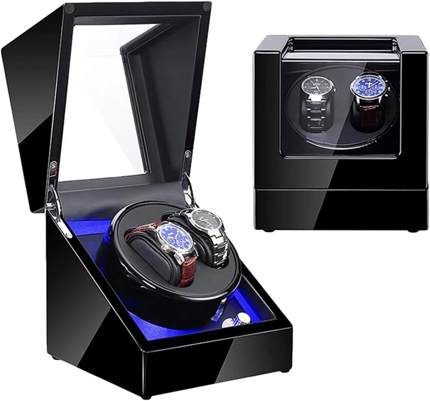 Box Black Piano Paint Exterior Quiet Motor Dual Power Supply Watch adviser debatable timidity optic thing December Winder Display Storage Box Automatic Watch Winder with LED Illumination Watch Winder 