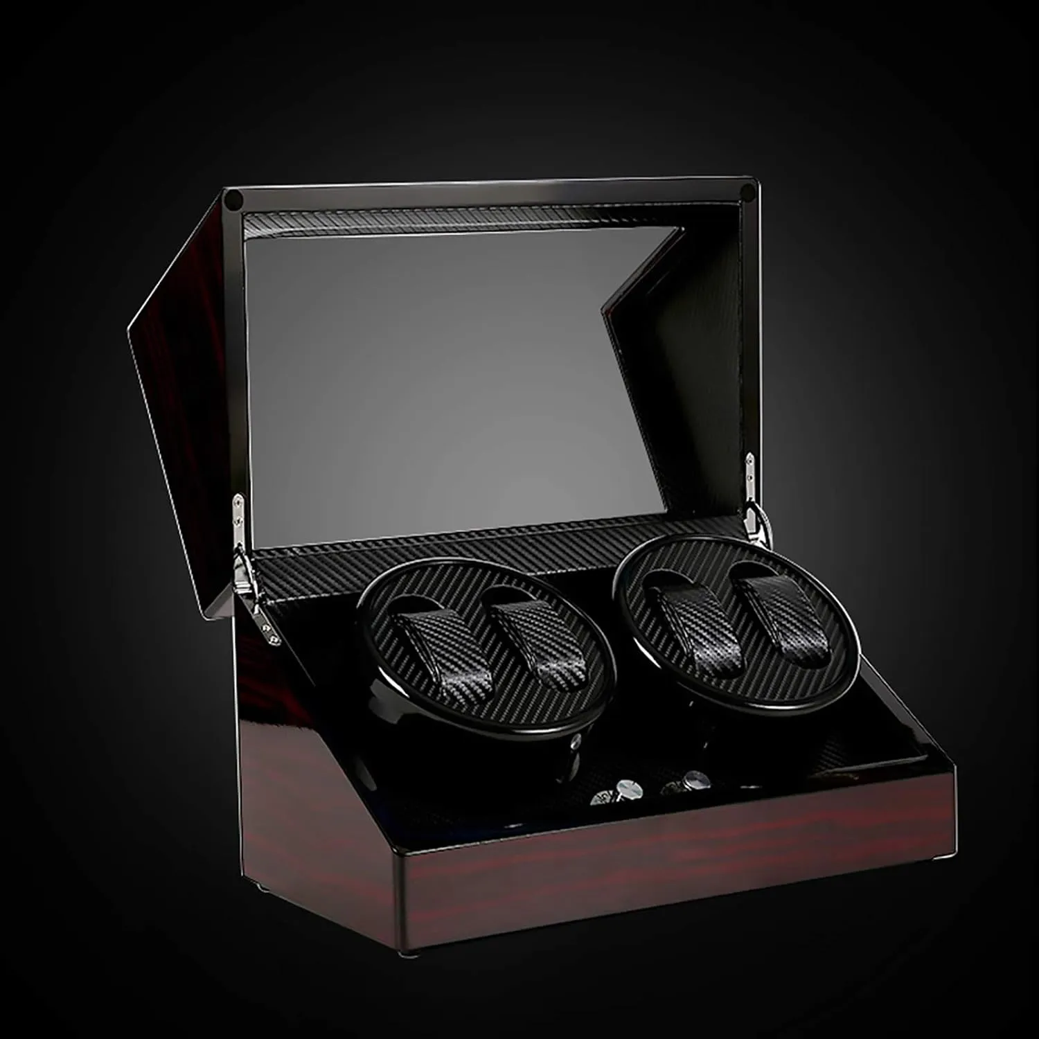 Box Display Holder Ultra Quiet Mechanical Watches spit Shaker Case$D Watch Winders - High End Wooden Automatic Rotating Watch Winder Double-Head Four Epitope Watches Storage 