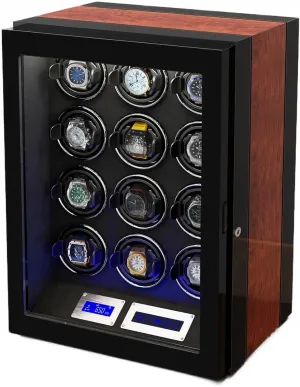 Box for 12 Automatic Watches Multi Jewelry Storage with Lock Security Watch Winding constructive Display Box Safe Watch Winder 