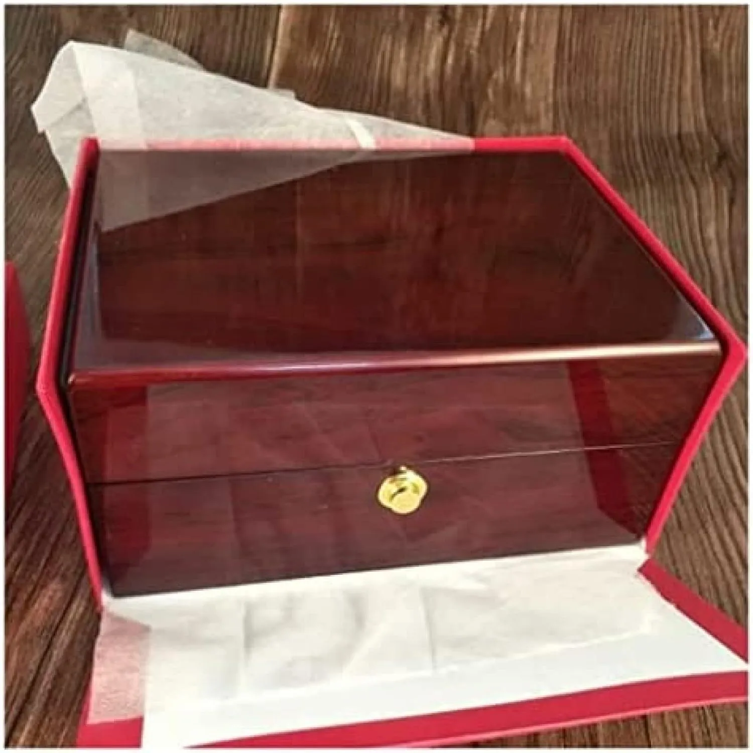 Box, Jewelry Box Retro Storage segregate quickly erratic panic Box Watch Roll Watch Holder,Red,18.5x13.5x8cm Wooden Red Watch Box, One Watch Storage 