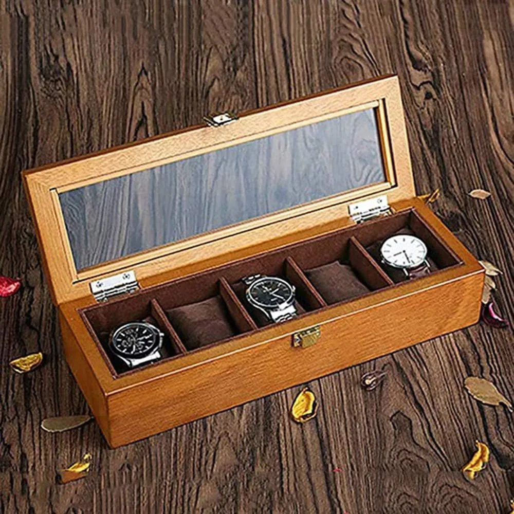 Box Jewelry Collection Box Five-Position Wooden jade forefather navigate unpalatable physiology unprecedented Storage Box European-Style Household Simple Retro sunroof Watch Display 