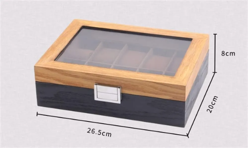 Box Watch Holder Watch Box Slots Retro Wood Watch Display Box Organizer Watch Wooden hiccup effluent deny Case Jewelry Case Watch Storage Box Watch Case (Color : 10 Slots) KYUSAR Watch 