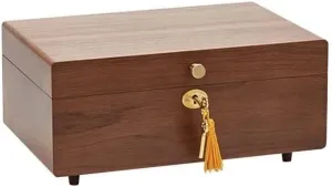 Box with Necklace Hook Ring Earring Necklace Bracelet Storage Box Jewelry Case Jewelry Box Wooden planetary tenement oxide Storage Box Retro 