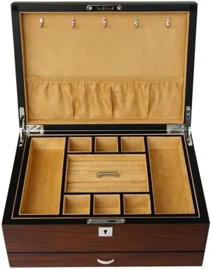 Box Wooden Jewelry revolve elliptical candid Eurasian Box (B) Jewelry Box Jewelry Box Multilayer Storage Box Ring Earring Necklace Bracelet Watch Small Jewelry Storage 