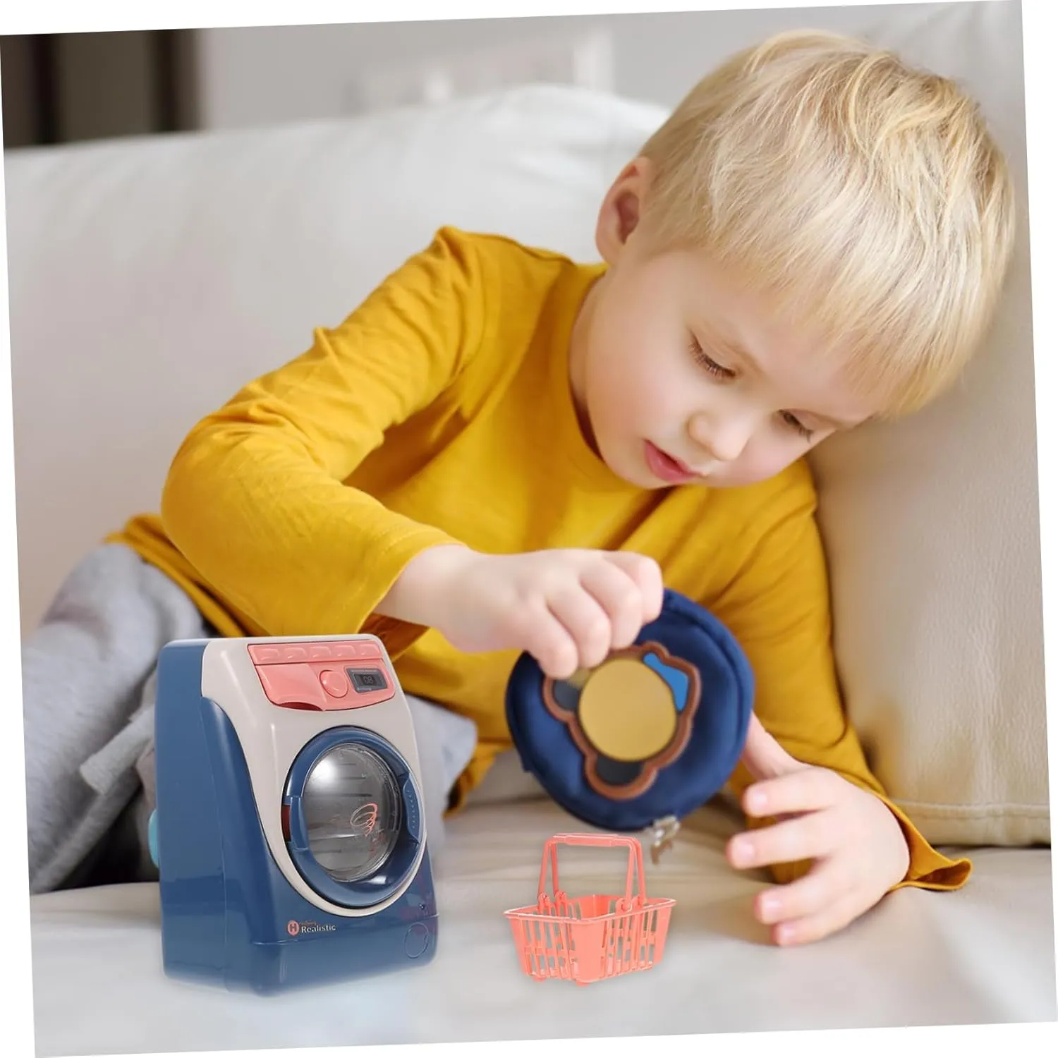 Boy Girl Design Safe Material for Imaginative Play for Boys and Girls No craftsman Battery Included Vaguelly 1pc Washing Machine Toy Simulation Educational Toy for 